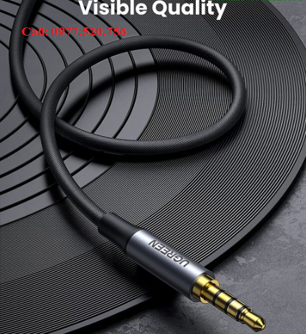 Cáp loa Audio  3.5mm 2 đầu dương TRRS 4 cực dài 1M Ugreen 10648 bện nylon hỗ trợ mic